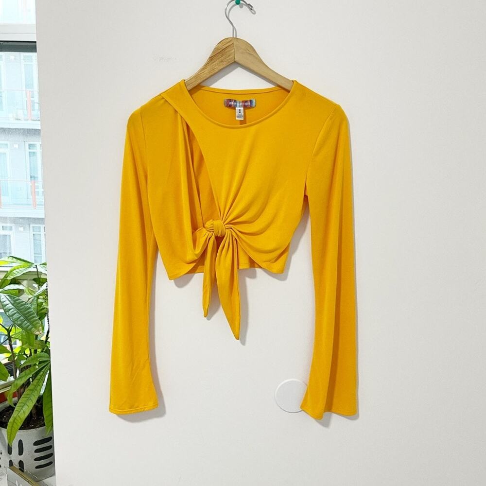 Urban Outfitters Yellow Tie Cutout Crop Top Size Medium